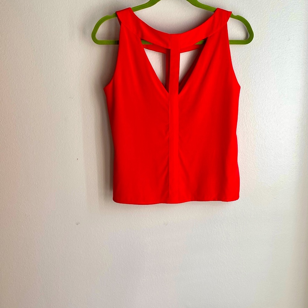 BCBG MAXAZRIA red silk top